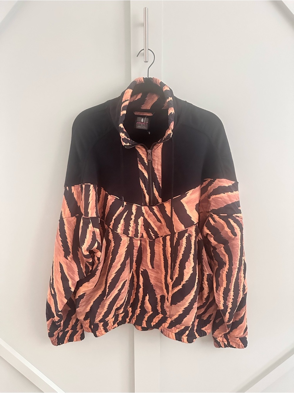 FP Movement Free People Walk The Line Tiger Print Pullover Jacket S